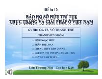 Bảo hộ sở hữu trí tuệ thực trạng và giải pháp ở Việt Nam