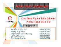 Các dịch vụ và tiện ích của ngân hàng điện tử