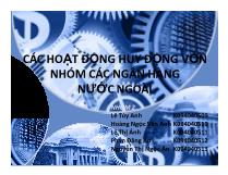 Các hoạt động huy động vốn nhóm các ngân hàng nước ngoài