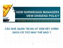 Các nhà quản trị na uy xem xét chính sách cổ tức như thế nào
