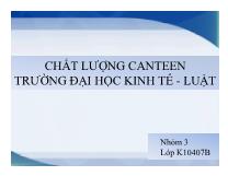 Chất lượng canteen trường đại học kinh tế - Luật