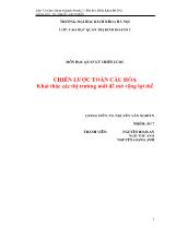 Chiến lược toàn cầu hóa khai thác các thị trường mới để mở rộng lợi thế