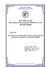 Chuyên đề Kỹ năng soạn thảo bản luận cứ bảo vệ cho đương sự trong vụ án hành chính