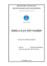 Chuyên đề Một số giải pháp nâng cao hiệu quả hoạt động tín dụng tại chi nhánh ngân hàng nông nghiệp và phát triển nông thôn huyện Thủy Nguyên