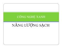 Công nghệ xanh - Năng lượng sạch