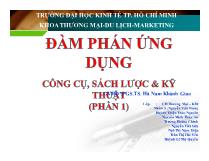 Đàm phán ứng dụng công cụ, sách lược và kỹ thuật