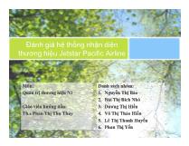 Đánh giá hệ thống nhận diện thương hiệu jetstar pacific airline