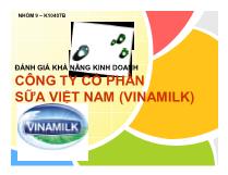 Đánh giá khả năng kinh doanh công ty cổ phần sữa Việt Nam (vinamilk)