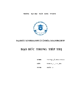 Đạo đức kinh doanh và văn hóa doanh nghiệp - Đạo đức trong tiếp thị