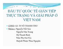 Đầu tư quốc tế gián tiếp thực trạng và giải pháp ở Việt Nam