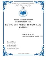 Đề tài Bài học kinh nghiệm từ Ngân hàng barings