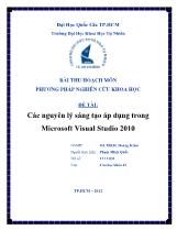 Đề tài Các nguyên lý sáng tạo áp dụng trong Microsoft Visual Studio 2010