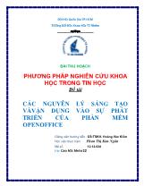 Đề tài Các nguyên lý sáng tạo và vận dụng vào sự phát triển của phần mềm openoffice