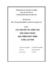 Đề tài Các nguyên tắc sáng tạo ứng dụng trong qúa trình phát triển ổ đĩa lưu trữ