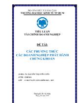 Đề tài Các phương thức các doanh nghiệp phát hành chứng khoán