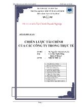 Đề tài Chiến lược tài chính của các công ty trong thực tế
