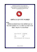 Đề tài Chính sách đòn bẩy tài chính tại các doanh nghiệp vừa và nhỏ tại Việt Nam: thực trạng và giải pháp