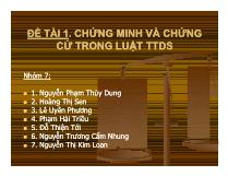 Đề tài Chứng minh và chứng cứ trong luật tố tụng dân sự