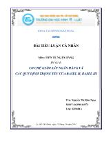Đề tài Cơ chế giám sát ngân hàng và các quy định trọng yếu của basel II, basel III