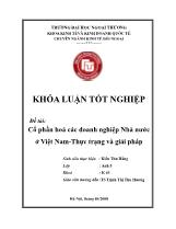 Đề tài Cổ phần hoá các doanh nghiệp Nhà nƣớc ở Việt Nam - Thực trạng và giải pháp