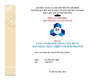 Đề tài Công nghệ mới trong xây dựng dân dụng thân thiện với môi trường