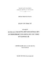 Đề tài Đánh giá ảnh hưởng biến đổi khí hậu đến an ninh sinh kế cộng đồng dân tộc thiểu số tại Đắk Lắk