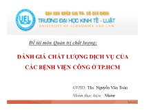Đề tài Đánh giá chất lượng dịch vụ của các bệnh viện công ở thành phố Hồ Chí Minh
