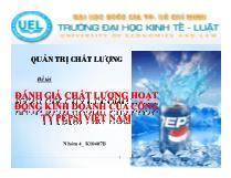Đề tài Đánh giá chất lượng hoạt động kinh doanh của công ty pepsi Việt Nam
