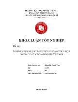 Đề tài Đánh giá hiệu quả sử dụng dịch vụ phát triển kinh doanh của các doanh nghiệp Việt Nam
