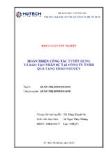 Đề tài Hoàn thiện công tác tuyển dụng và đào tạo nhân sự tại công ty TNHH Quà tặng Thảo Nguyên