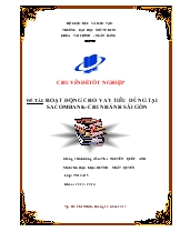 Đề tài Hoạt động cho vay tiêu dùng tại Sacombank - Chi nhánh Sài Gòn