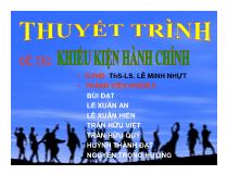 Đề tài Khiếu kiện hành chính