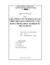 Đề tài Liệu phân cấp tài khóa có cải thiện kết quả chăm sóc y tế? Bằng chứng thực nghiệm từ Trung Quốc