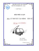 Đề tài Lý thuyết tài chính – Tiền tệ: Cổ phiếu