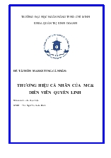 Đề tài Môn marketing cá nhân: thương hiệu cá nhân của MC và diễn viên Quyền Linh