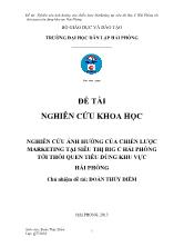 Đề tài Nghiên cứu ảnh hưởng của chiến lược marketing tại siêu thị big C Hải Phòng tới thói quen tiêu dùng khu vực Hải Phòng