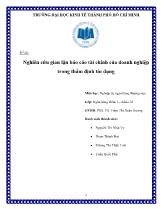 Đề tài Nghiên cứu gian lận báo cáo tài chính của doanh nghiệp trong thẩm định tín dụng