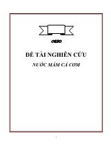 Đề tài Nghiên cứu nước mắm cá cơm