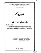Đề tài Nghiên cứu xây dựng công nghệ thích ứng xử lý nước thải giàu các chất hữu cơ chứa nitơ