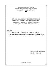 Đề tài Nguyên lý sáng tạo ứng dụng trong một số thuật toán sắp xếp nội