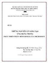 Đề tài Những nguyên lý sáng tạo ứng dụng trong phát triển phần mềm office của microsoft