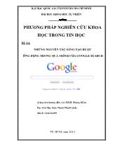 Đề tài Những nguyên tắc sáng tạo đƣợc ứng dụng trong quá trình của google search