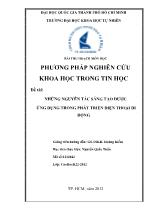 Đề tài Những nguyên tắc sáng tạo được ứng dụng trong phát triển điện thoại di động