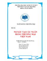 Đề tài Nợ xấu tại các ngân hàng thương mại Việt Nam