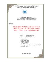 Đề tài Phân biệt điểm mạnh, năng lực cạnh tranh, lợi thế cạnh tranh của công ty cổ phần Kinh Đô