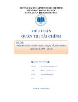 Đề tài Phân tích báo cáo tài chính Công ty cổ phần Bibica (giai đoạn 2008 – 2012)