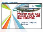 Đề tài Phân tích chuỗi cung ứng của Công ty Việt Nam NOK (VNN)