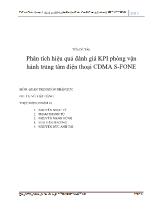 Đề tài Phân tích hiệu quả đánh giá KPI phòng vận hành trung tâm điện thoại CDMA S-FONE