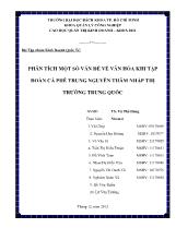 Đề tài Phân tích một số vấn đề về văn hóa khi tập đoàn cà phê trung nguyên thâm nhập thị trường trung quốc