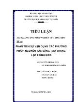 Đề tài Phân tích sự vận dụng các phương pháp, nguyên tắc sáng tạo trong lập trình web